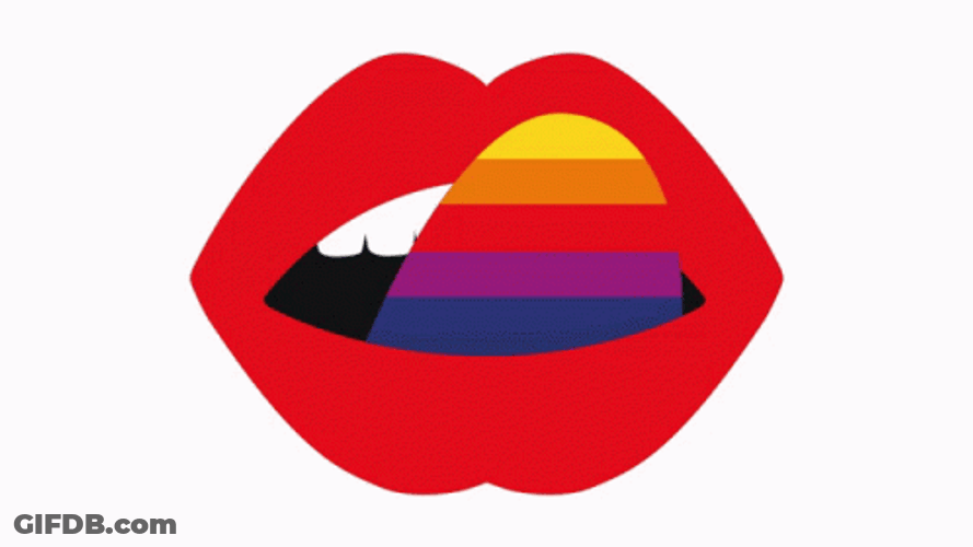 Sticking Tongue Out Pride Lips GIF