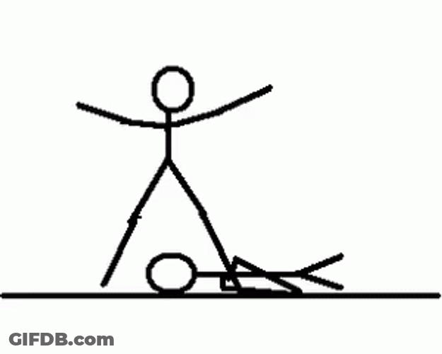 Stickman Beats Opponent Dance GIF