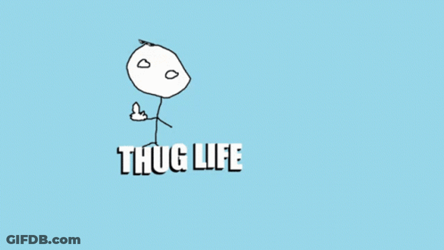 Stickman Cartoon Thug Life GIF