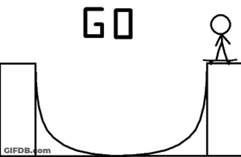 Stickman Enjoy Skating A Course GIF