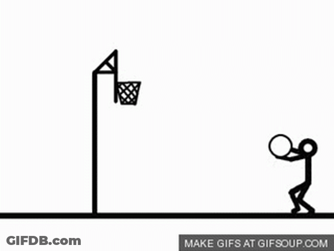 Stickman Epic Fail Playing Basketball GIF