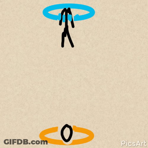 Stickman Falling On Portal Animation GIF