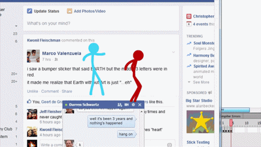 Stickman Fight Facebook Emoji GIF