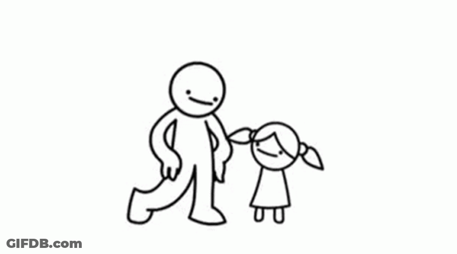 Stickman Fight Kicks Little Girl GIF