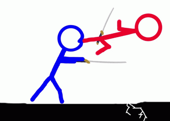 Stickman Fight Power Kick To The Wall GIF