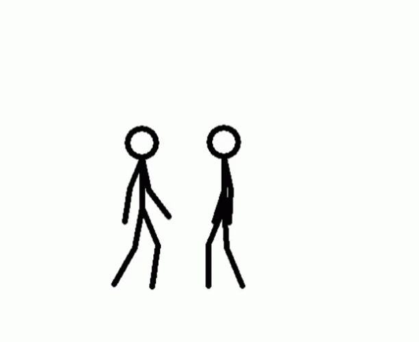 Stickman Fight Shoving And Somersault Kick GIF