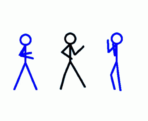 Stickman Fight Split Kick Takedown GIF