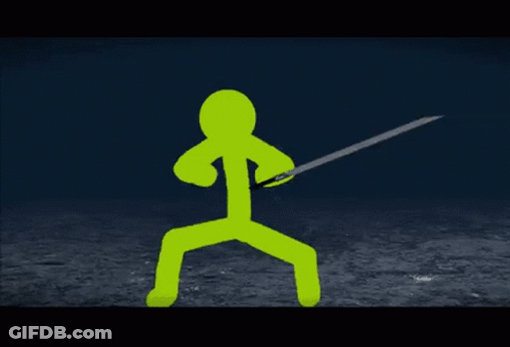 Stickman Fight Sword Vs Shield GIF