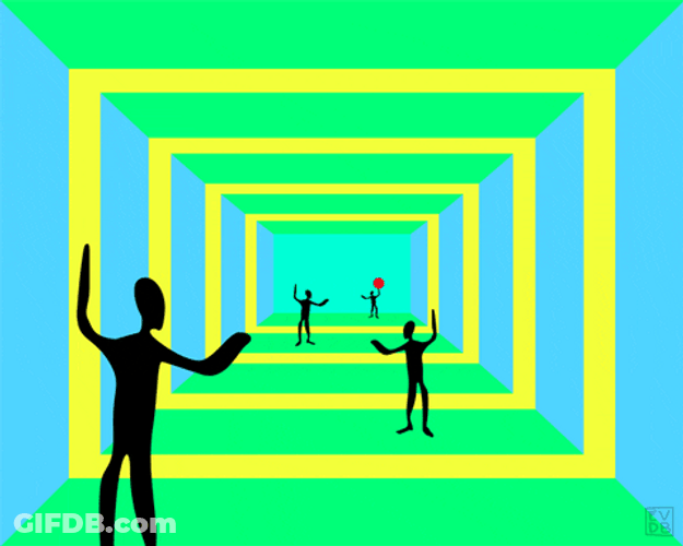 Stickman Passing The Ball In A Box GIF