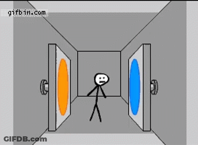 Stickman Pinned By Portals Animation GIF