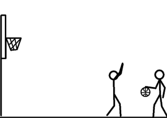 Stickman Playing Basketball GIF