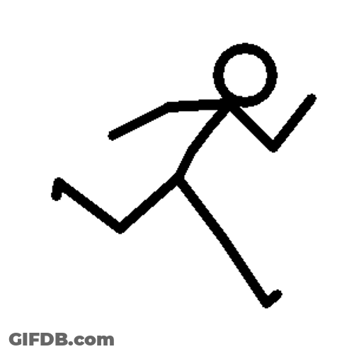 Stickman Running In Motion GIF