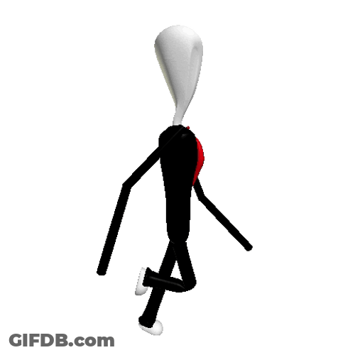 Stickman Slenderman Running GIF