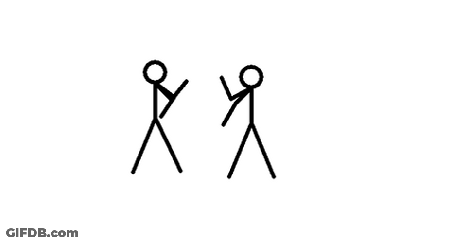 Stickman Uses Leg To Beat Opponent GIF