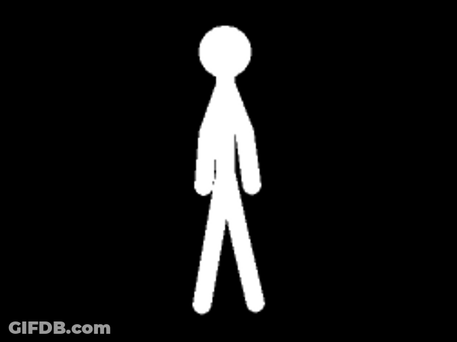 Stickman Waving In Black Background GIF