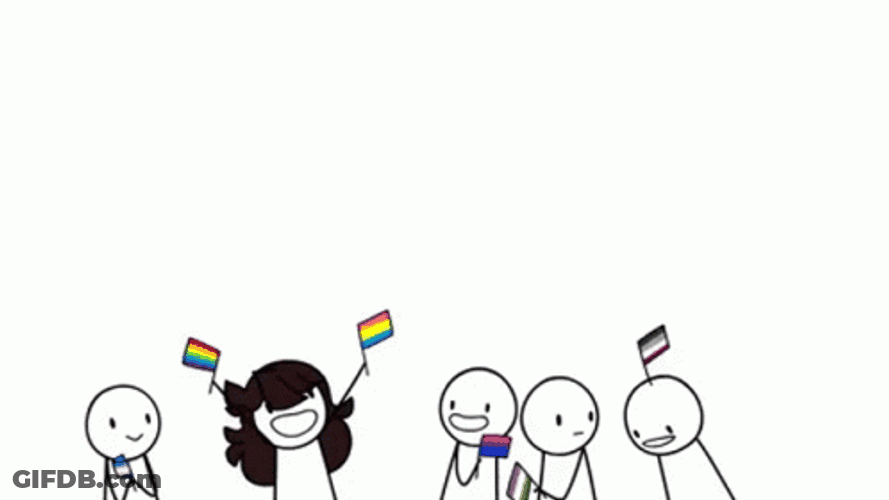 Stickman Waving Pride Flag GIF