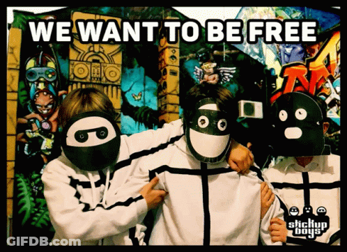 Stickup Boys In Front Of Graffiti Wall GIF