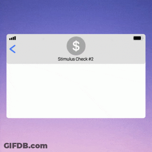 Stimulus Check 2 Displayed On Phone Screen GIF
