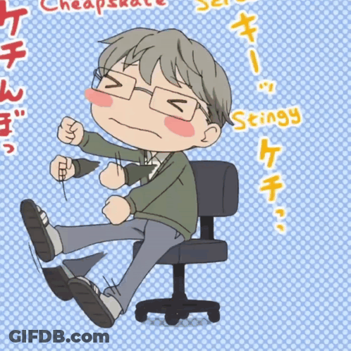 Stingy Man Sitting On Office Chair GIF