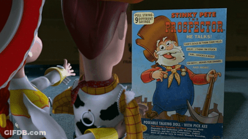 Stinky Pete The Prospector Pull String 9 Different Ratings GIF
