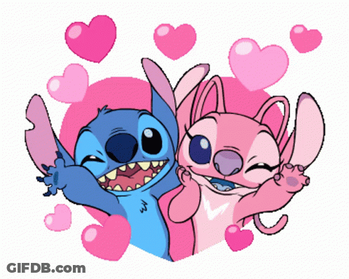 Stitch And Angel From Lilo And Stitch Are In Love GIF