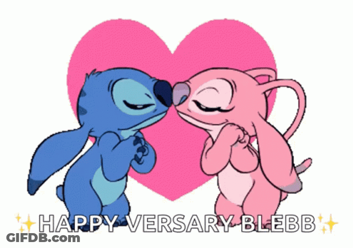 Stitch And Angel Kiss Amor GIF