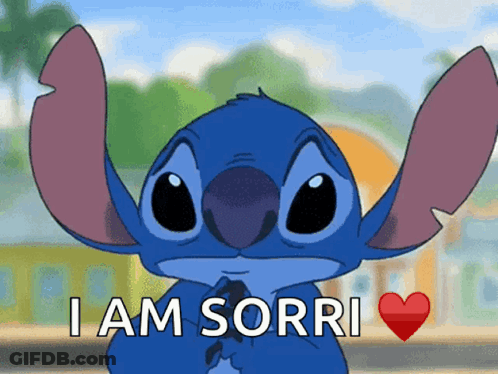 Stitch Cartoon Saying I Am Sorri GIF