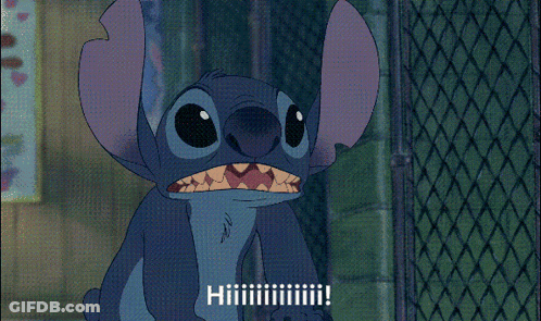 Stitch Cartoon With Fence GIF