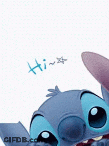Stitch Close Up Saying Hi GIF