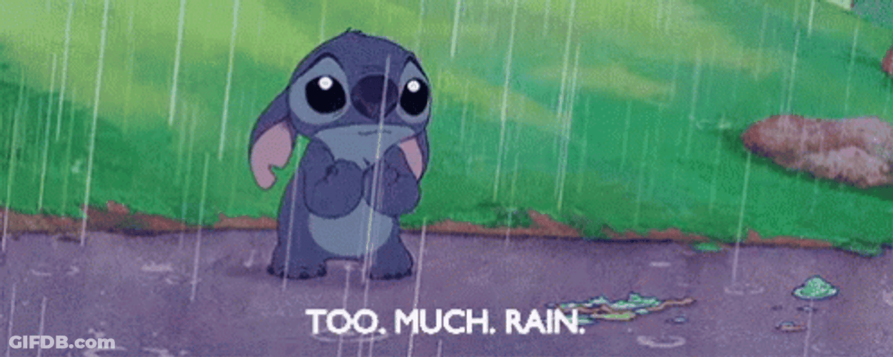Stitch Crying Too Much Rain GIF
