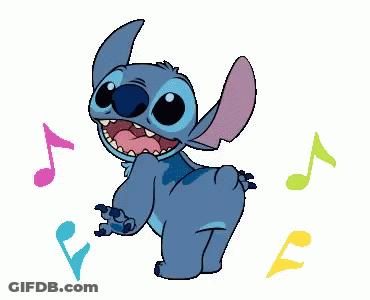 Stitch Dancing With Music Notes GIF