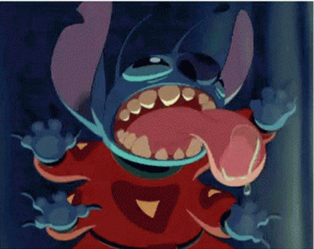 Stitch Drooling In The Mirror GIF
