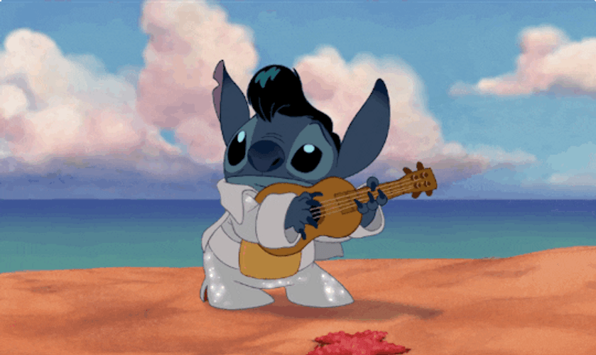 Stitch Elvis Presley Beach GIF