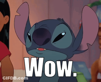 Stitch From Lilo And Stitch Says Wow In A Cartoon GIF