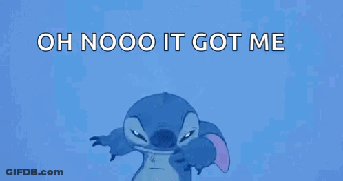 Stitch From The Movie Lilo And Stitch Is Screaming With His Mouth Wide Open . GIF