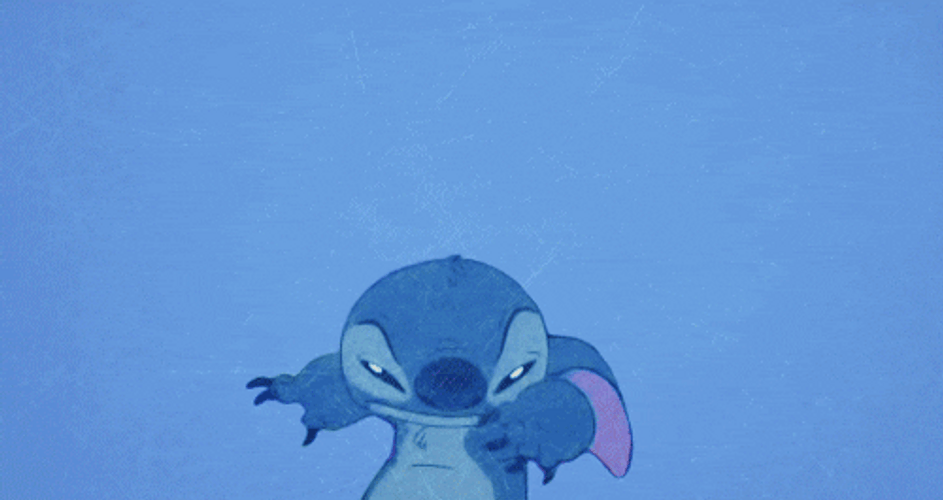 Stitch Funny Faint Fall GIF