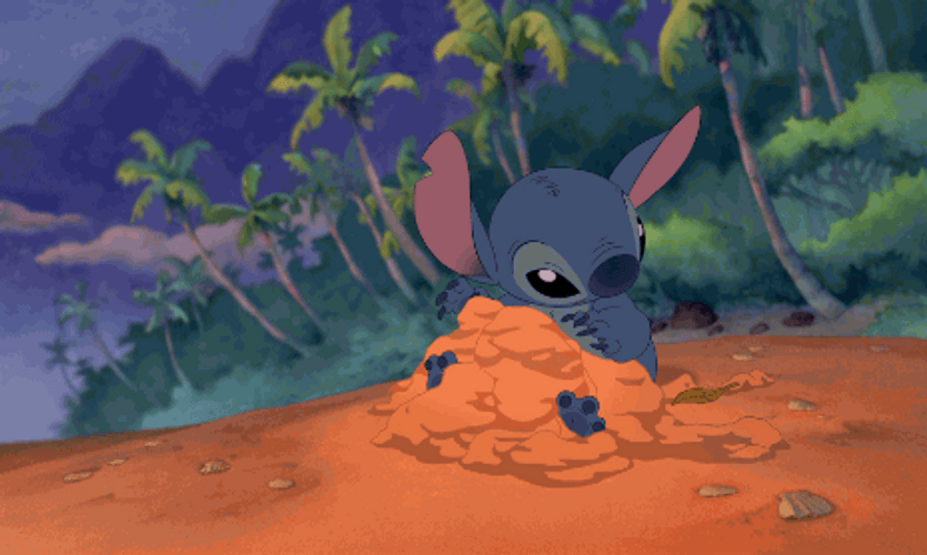 Stitch Funny Sand Castle GIF