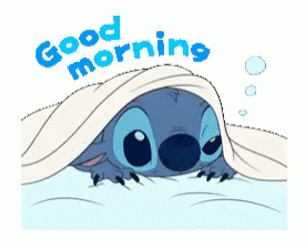 Stitch Good Morning Blanket GIF