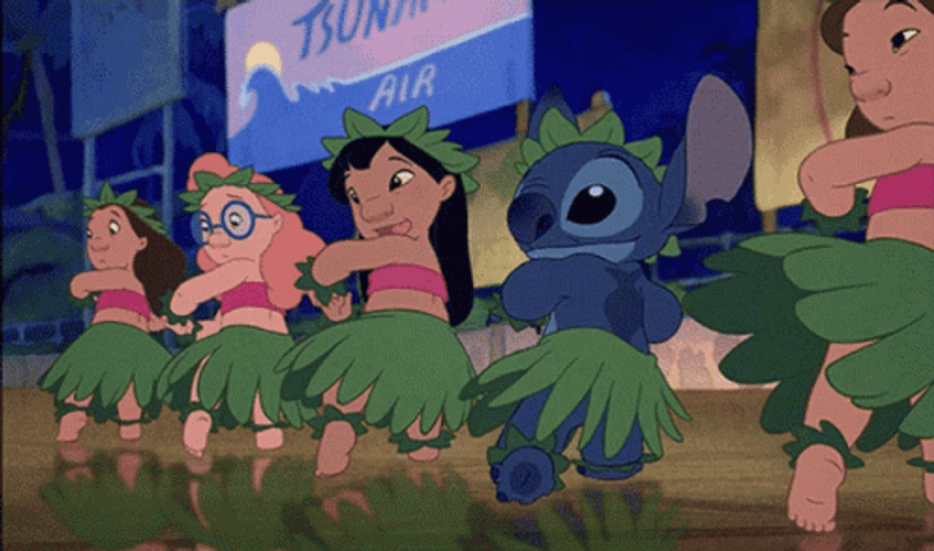 Stitch Happy Hula Dance GIF