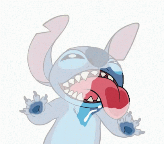 Stitch Heart Lick Sticker GIF