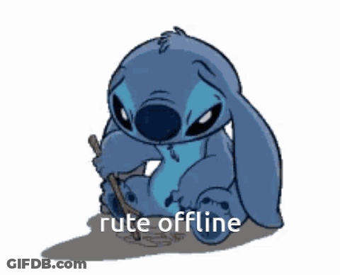 Stitch Holding Stick Rute Offline GIF