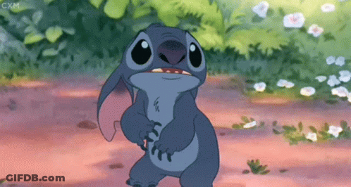 Stitch In Field Of Flowers GIF