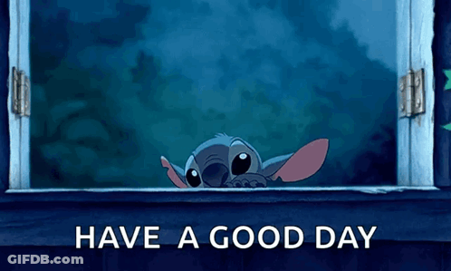 Stitch Looking Out Window Have A Good Day GIF