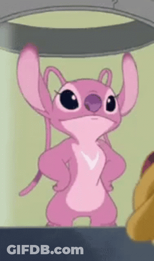 Stitch Looking Straight And Blinking His Eyes GIF