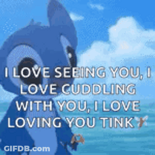 Stitch Love Angel Cuddling GIF