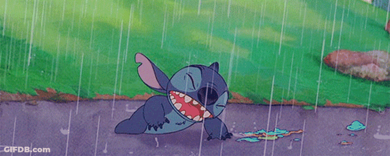 Stitch Love Crying In The Rain GIF