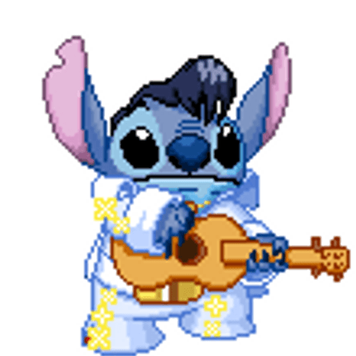 Stitch Love Dressed Up As Elvis Presley GIF