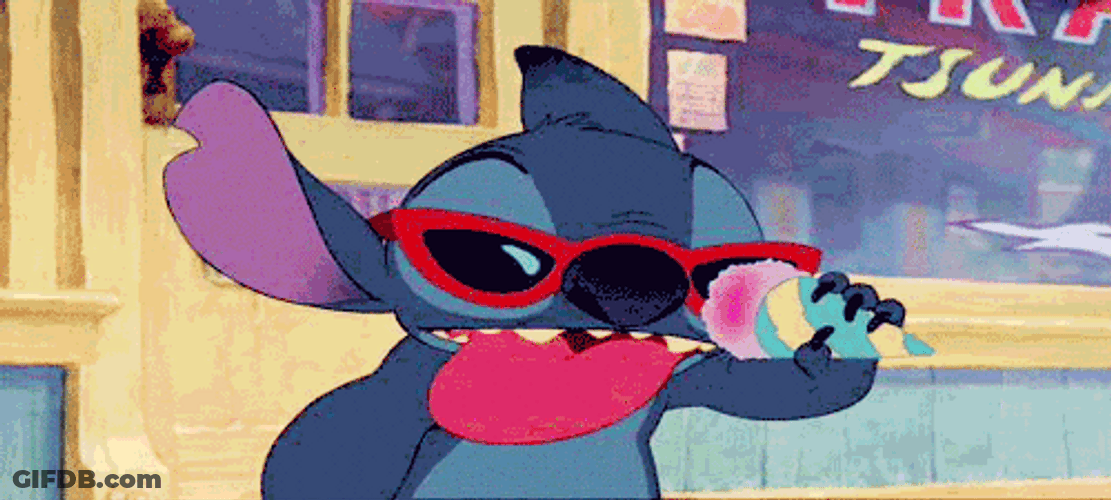 Stitch Love Eating Ice Cream GIF