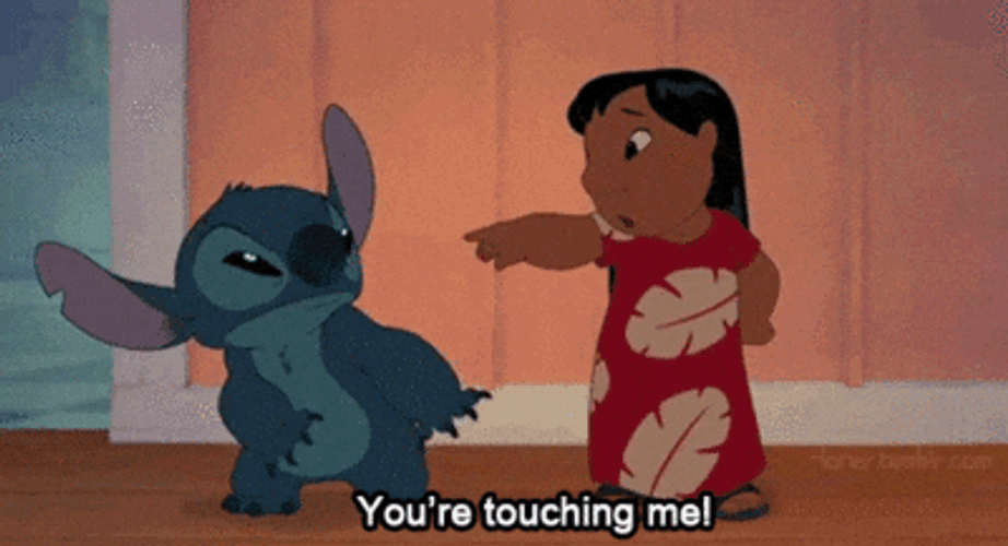 Stitch Love For Lilo You're Touching Me GIF