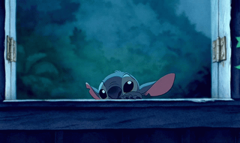 Stitch Sad Hiding Leaving GIF